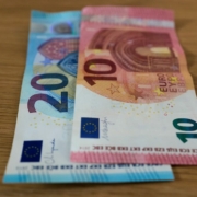 a close-up of some money